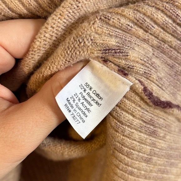 LC Lauren Conrad Floral Mock Neck Pullover Sweater in Wine Color Size Large - Picture 8 of 9